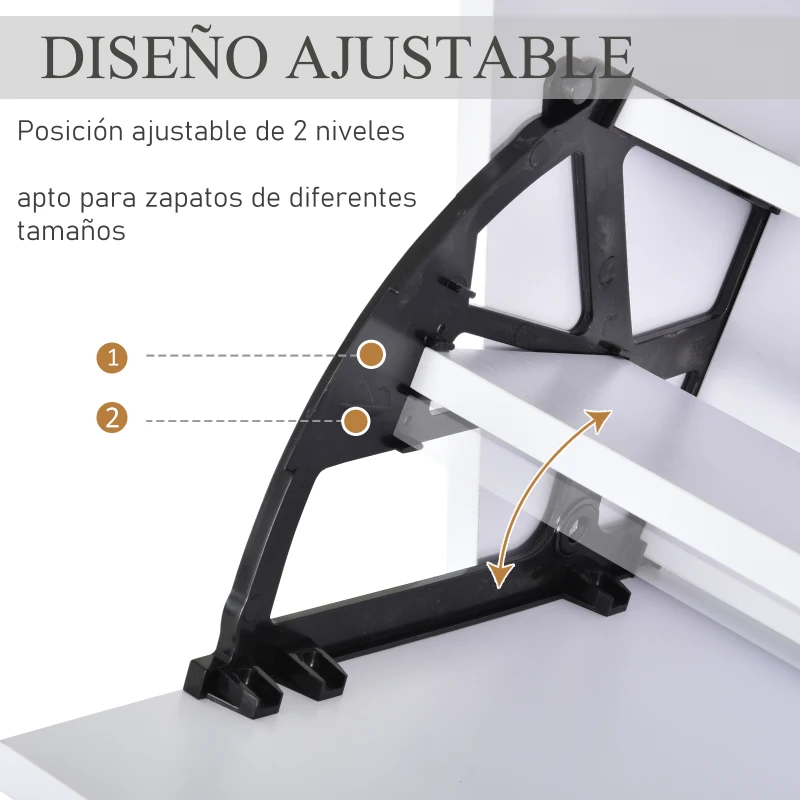 HOMCOM Armario de Zapatos Zapatero Moderno con 3 Cajones Capacidad de 18 Pares de Zapatos para Pasillo 60x26x124 cm Blanco