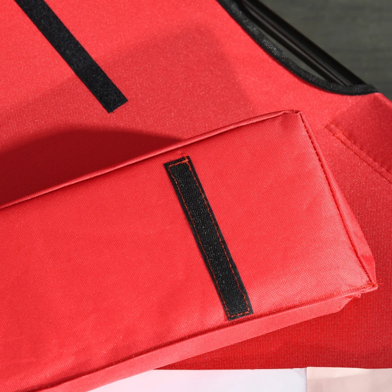 Outsunny Espreguiçadeira de Sol Dobrável Reclinável 4 Posições 3 Almofadas Incluídas Vermelho