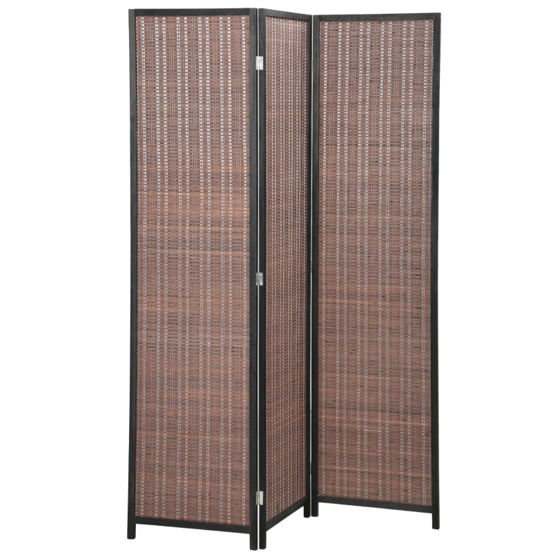HOMCOM Paravent en bois séparateur de pièce closion de séparation pliable 3 panneaux 135 x 180 cm marron