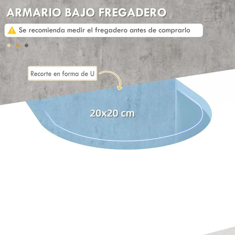 kleankin Mueble Bajo Lavabo de Pie con 2 Puertas y Estantes Ajustables Antivuelco Estilo Moderno 90x30x60 cm Blanco