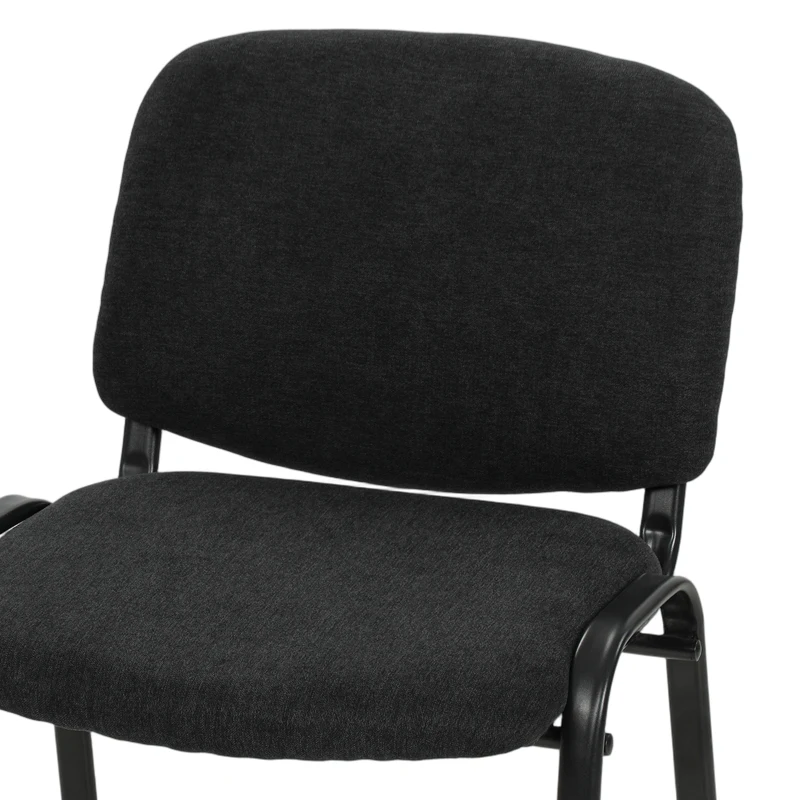 HOMCOM Meeting Chair, Stackable Ergonomic Office Chair with Padded Seat, Curved Backrest for Conference Room, Black