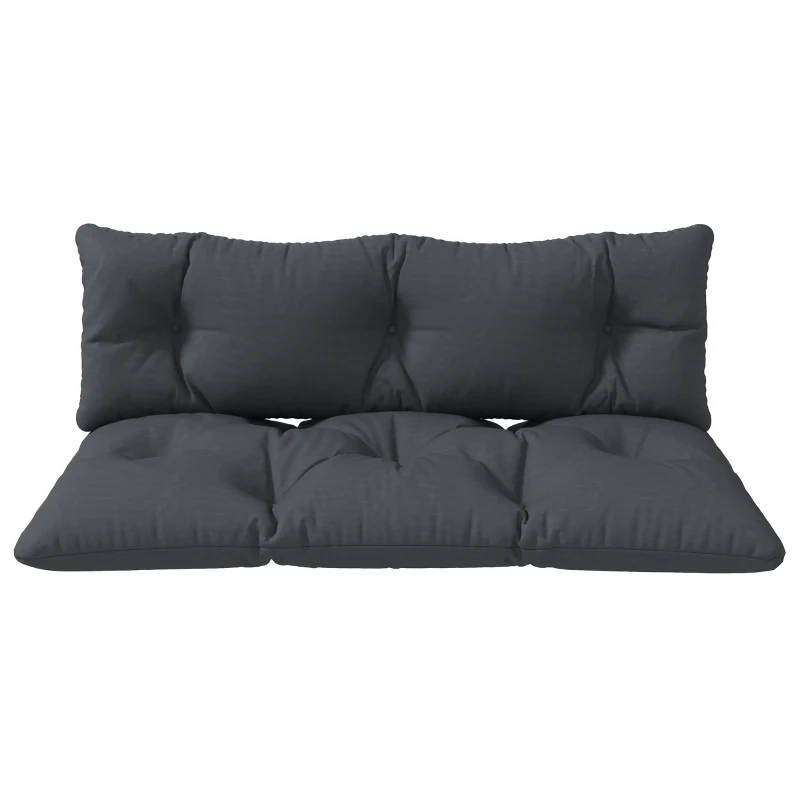 Outsunny Conjunto de 2 almofadas de exterior para banco 1 almofada de assento e 1 almofada de encosto poliéster hidrófugo cinza