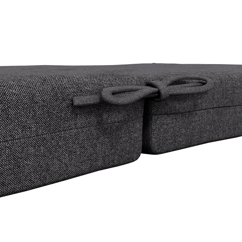 Outsunny Conjunto de 2 almofadas de exterior para poltrona/cadeira com encosto, com presilhas, enchimento 8 cm, 112L x 51l cm, cinza escuro