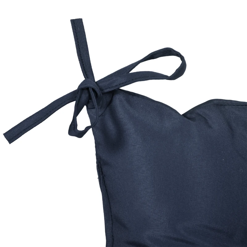 Outsunny Almofada-colchão assento e encosto para banco de jardim balancim sofá 2 lugares grande conforto 100 x 98 x 8 cm azul escuro
