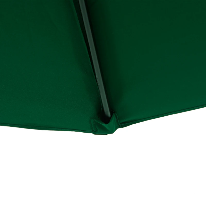 Outsunny Meio guarda-sol guarda-sol de varanda 5 suportes metal respiradouro incluído 2,93 x 1,5 x 2,49 m poliéster alta densidade verde