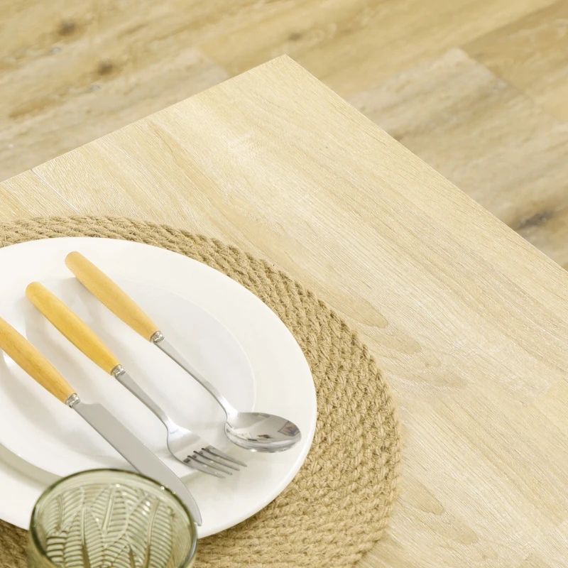 HOMCOM Mesa de Comedor para 4-6 Personas Rectangular de Melamina de Madera y Estilo Moderno 120x69x75 cm Roble