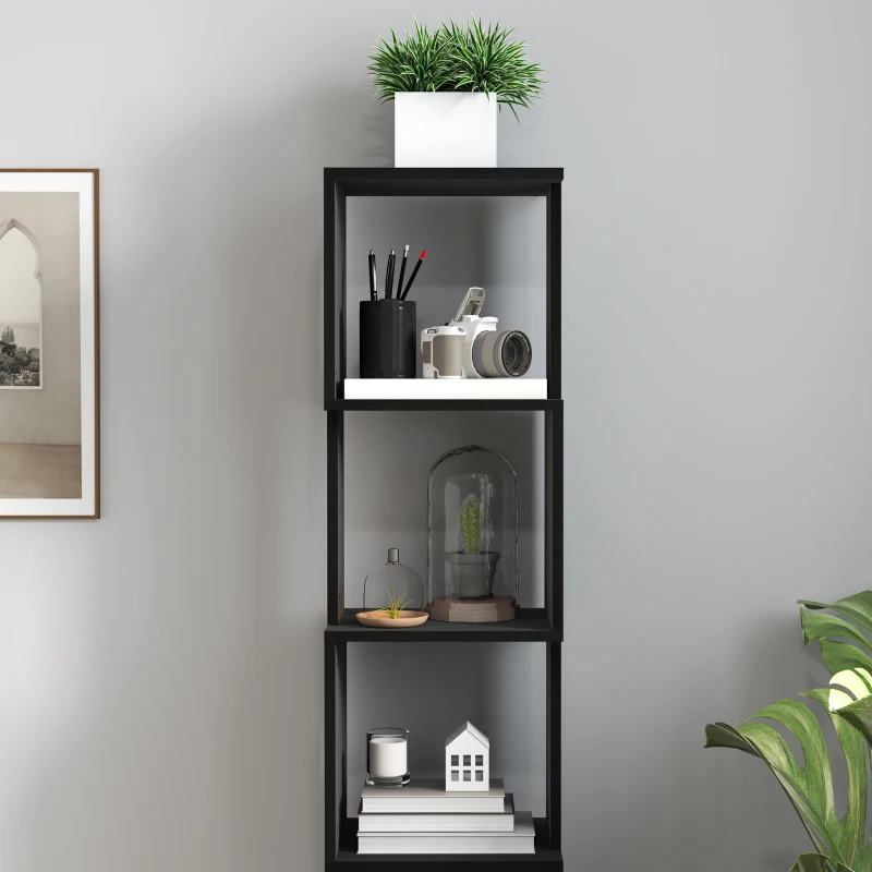 HOMCOM Estante design moderno 5 níveis – Arrumação prática para casa ou escritório, preto