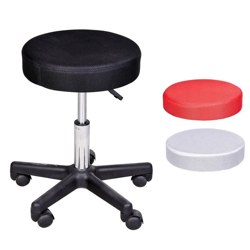 HOMCOM Banqueta de massagem com rodas regulável em altura, giratória, com três cores de capa protetora