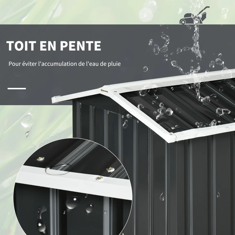 Outsunny Abri de jardin pour tondeuse à gazon robot-tondeuse - garage tondeuse robot - tôle acier gris
