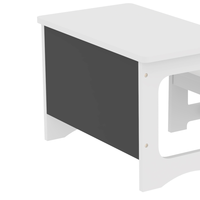 AIYAPLAY Bureau et Chaise pour Enfant avec Plateau Réversible Tableau Noir, 3 à 6 Ans, Blanc
