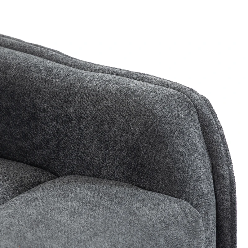 HOMCOM Recliner Armchair, Chenille Recliner Chair with Massage and Heat, 360° Swivel Rocking Manual Recliner, Dark Grey