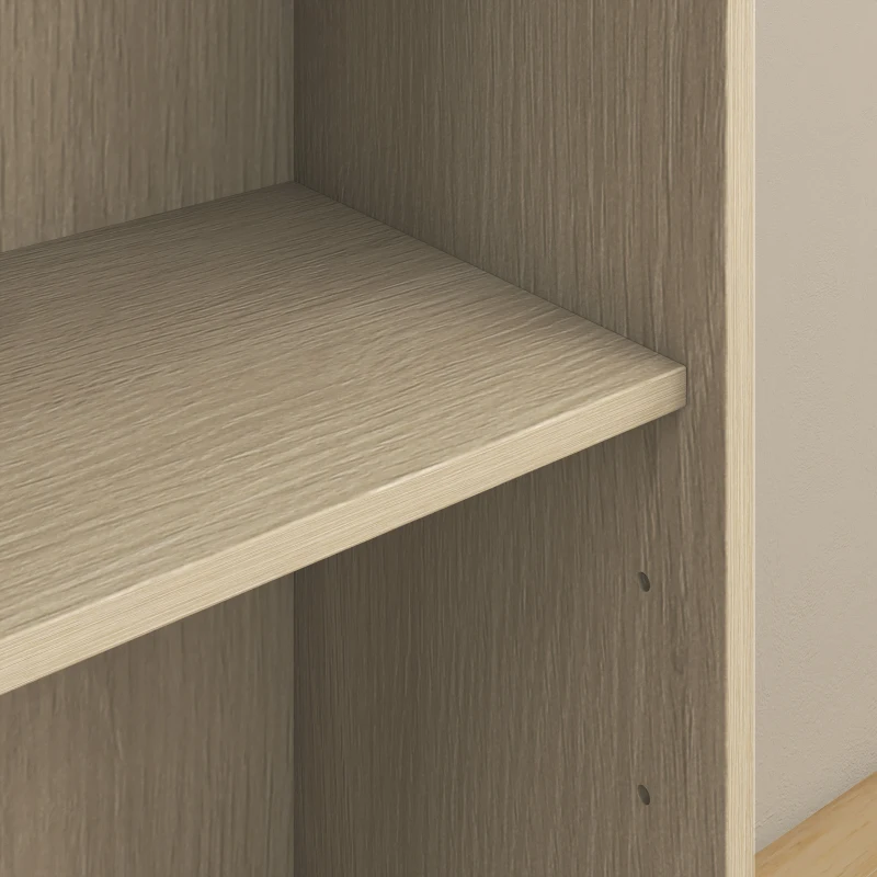 HOMCOM Bookcase Adjustable Shelf Bookshelf Anti-Tip Hardware 6-Tier Storage Cabinet Oak Wood Effect