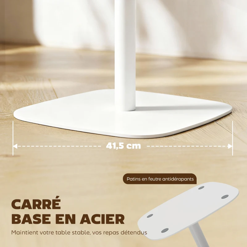 HOMCOM Table à manger carrée pour 2 personnes table de cuisine plateau en effet bois base carrée 60x60x75cm effet bois naturel
