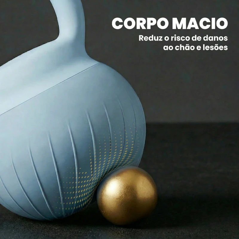 SPORTNOW Kettlebell 6 kg com Areia Metálica e Pega Antideslizante para Treino 27x20x20 cm Azul Claro