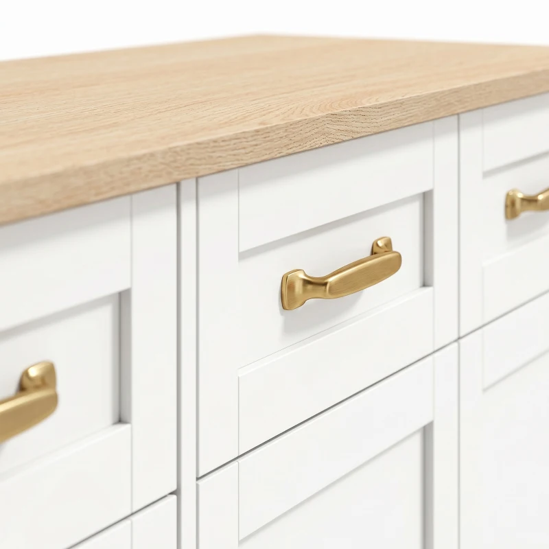 HOMCOM Sideboard Buffet Cabinet, 140 cm Kitchen Storage Cabinet with 4 Drawers, 4 Doors and 2 Adjustable Shelves, White