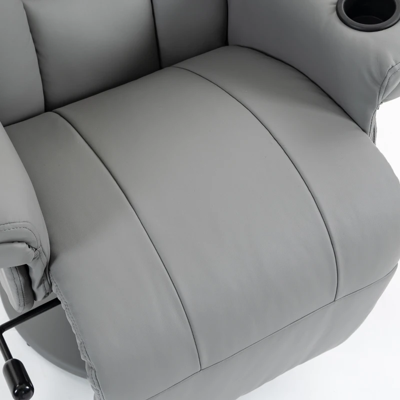 HOMCOM Upholstered Reclining Armchair, Manual Recliner Chair with Footrest and Adjustable Backrest, Grey