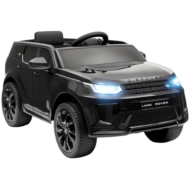 AIYAPLAY Kinder elektrische auto 12V Land Rover Discovery Sport met 2,4G afstandsbediening, muziek, claxon, LED-verlichting, USB/MP3-aansluiting, 3-5 km/u, voor kinderen 3-6 jaar, zwart