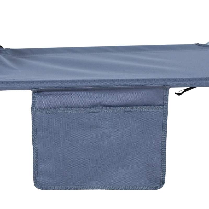 Outsunny Tuinligstoel, Ligstoel met Gepolsterde Gezichtsopening, Massage-Ligstoel voor Buiten, Zijvak, Stof, Metaal, Grijs