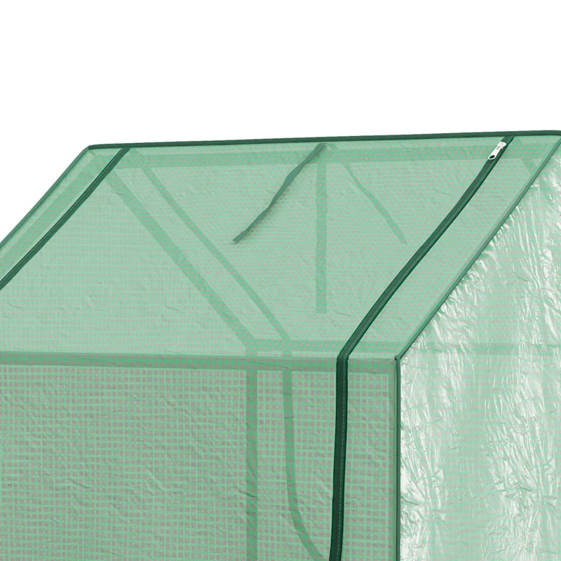 Outsunny 61 x 61cm Garden Planter Bed, with Cover - Green and Silver