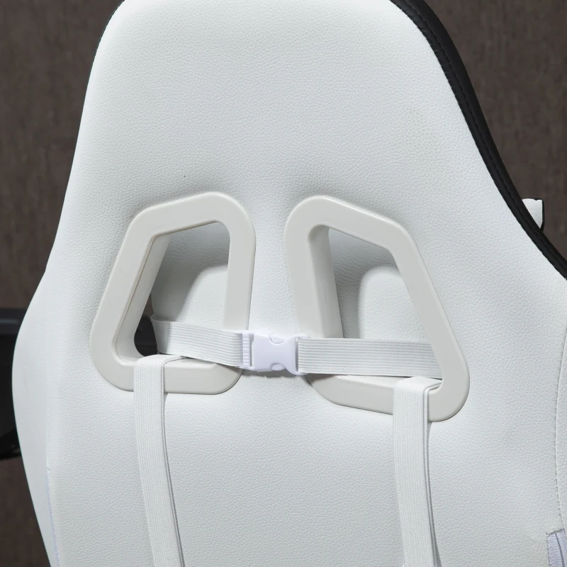 Vinsetto Siège gaming fauteuil gaming dossier inclinable 135° avec appui-tête repose-pieds 65l x 65P x 121-129H cm blanc et noir