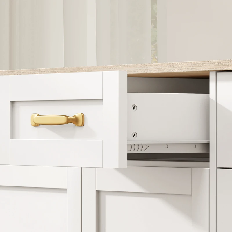 HOMCOM Sideboard Buffet Cabinet, 140 cm Kitchen Storage Cabinet with 4 Drawers, 4 Doors and 2 Adjustable Shelves, White