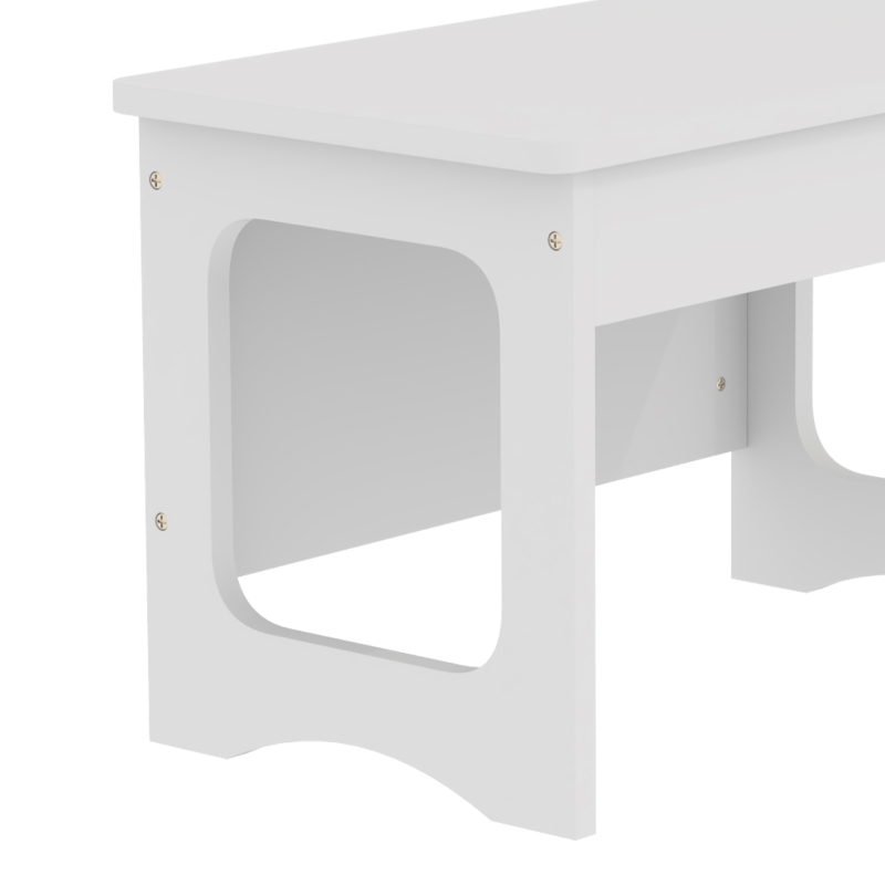 AIYAPLAY Bureau et Chaise pour Enfant avec Plateau Réversible Tableau Noir, 3 à 6 Ans, Blanc