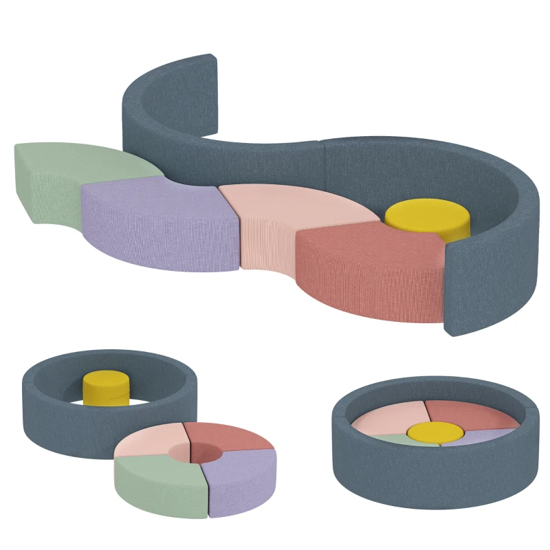 AIYAPLAY 7-delige softblokken-set voor peuters – schuim met afneembare cordhoes, diverse vormen, meerkleurig(m-10)