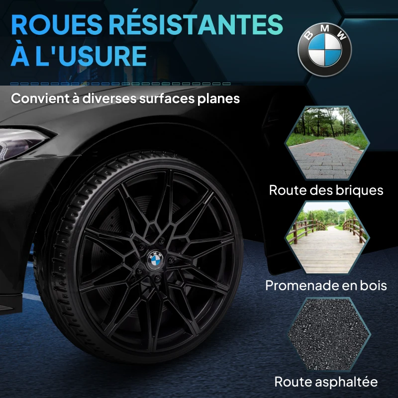 AIYAPLAY Voiture Électrique pour Enfants BMW M4 12V avec Télécommande 2,4G, Double Moteur, Klaxon, Lumières LED, Noir(m-9)