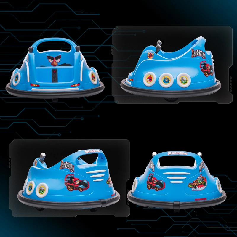 AIYAPLAY Kinder-autoscooter, 360°-draai, voor 3-5 jaar, met afstandsbediening, muziek, blauw