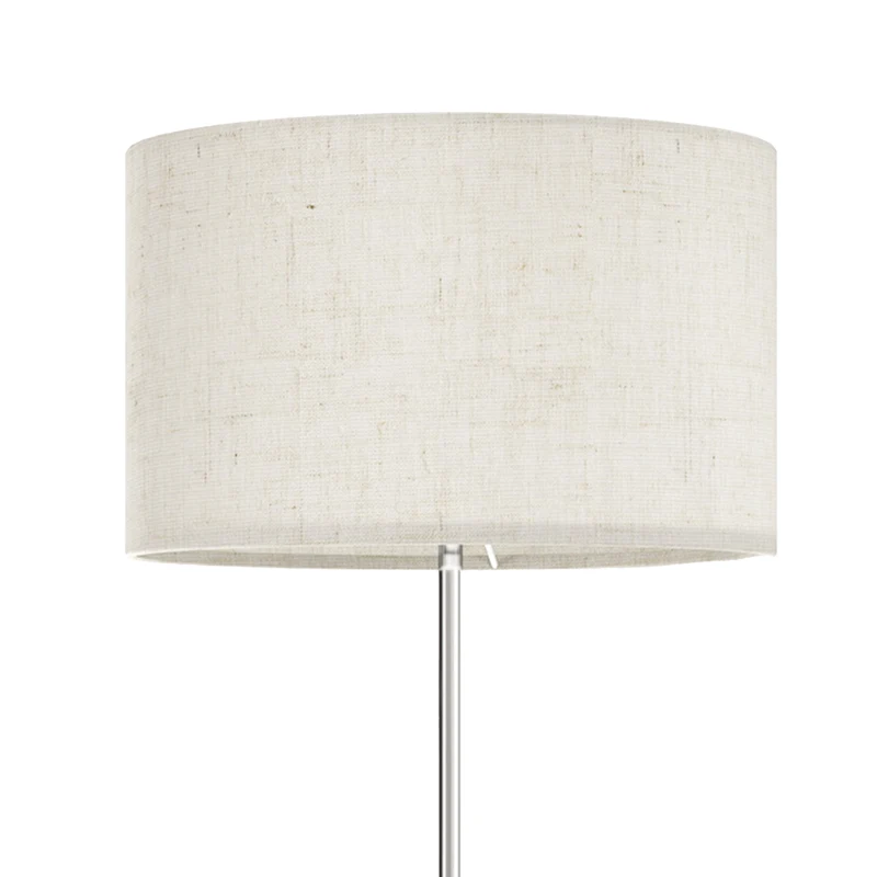 HOMCOM Staande Lamp met Afstandsbediening, Hoogte Verstelbaar, Stoffen Kap, Metalen Standaard, Aanpasbare Helderheid, Voetschakelaar, Beige