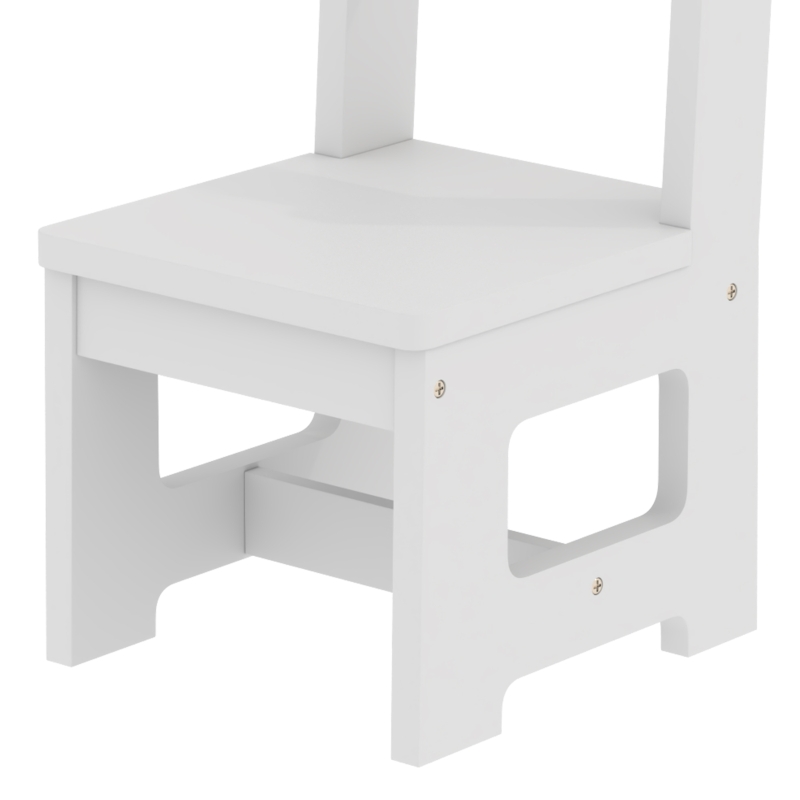AIYAPLAY Bureau et Chaise pour Enfant avec Plateau Réversible Tableau Noir, 3 à 6 Ans, Blanc