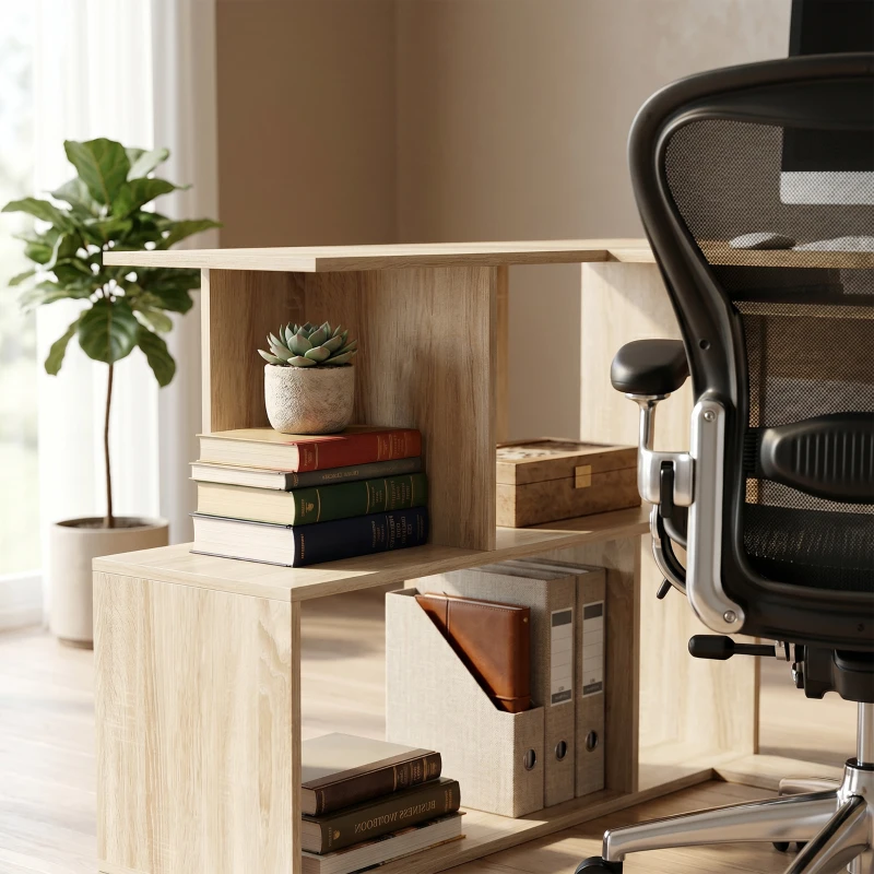 HOMCOM Scrivania angolare con ripiano tastiera e 4 vani, 120x100x76 cm, Legno