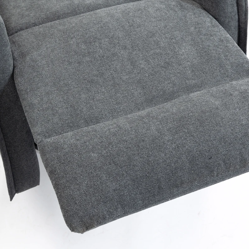 HOMCOM Recliner Armchair, Chenille Recliner Chair with Massage and Heat, 360° Swivel Rocking Manual Recliner, Dark Grey