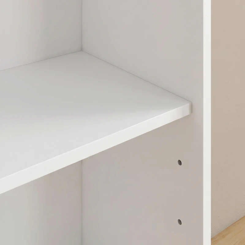 HOMCOM Bibliothèque, Étagère à 6 Niveaux, 30 x 24 x 182 cm, Meuble de Rangement avec Placard et Étagère Réglable, Blanc