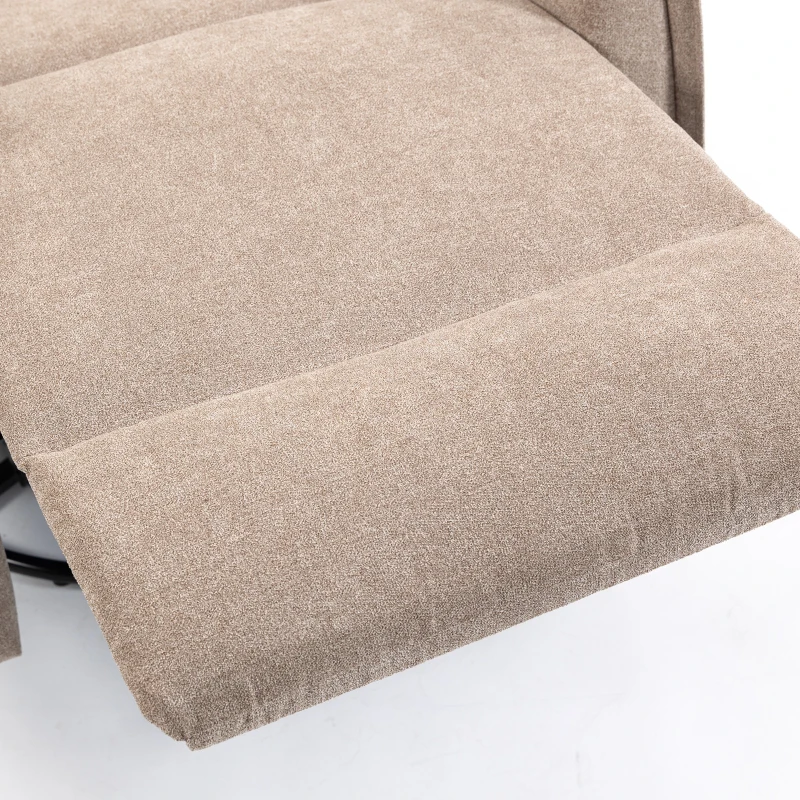 HOMCOM Recliner Armchair, Chenille Recliner Chair with Massage and Heat, 360° Swivel Rocking Manual Recliner, Brown