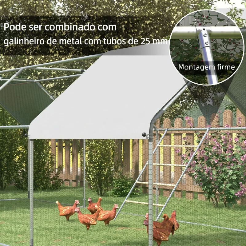 PawHut Poleiro para Galinhas de 4 Níveis de Madeira e Aço para 4-6 Galinhas 140x86 cm para Galinheiros com Tubos 25 mm Madeira
