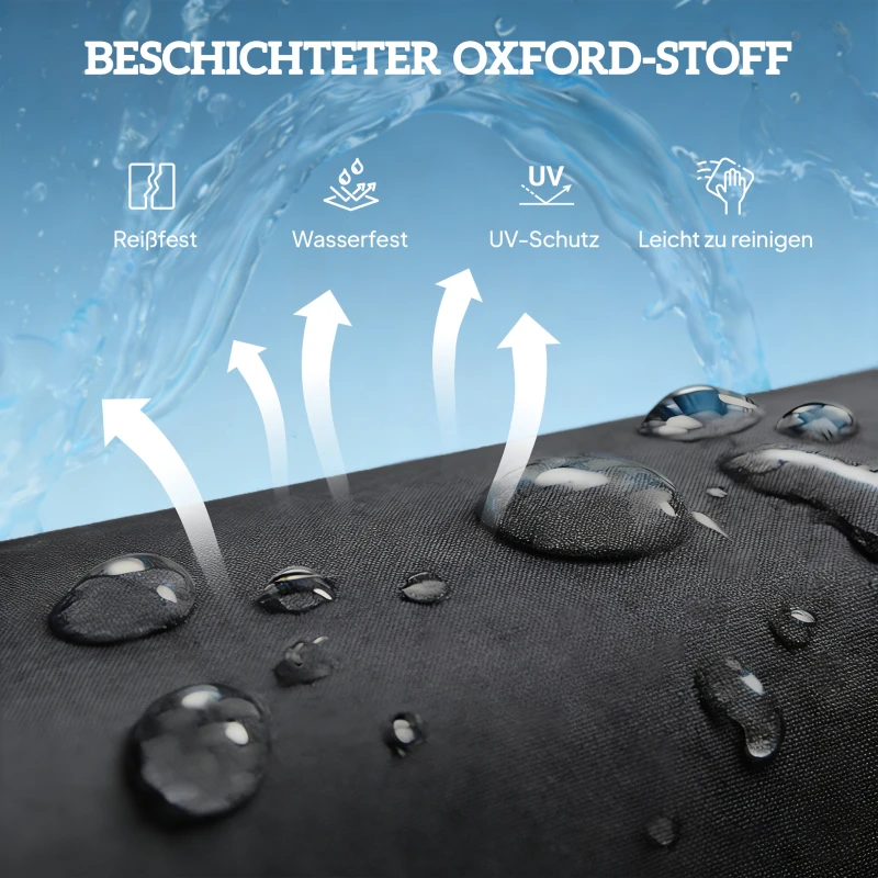 Outsunny Zonnebed met gezichtsopening & kussen, inklapbaar, waterafstotende bekleding, metalen frame, Zwart