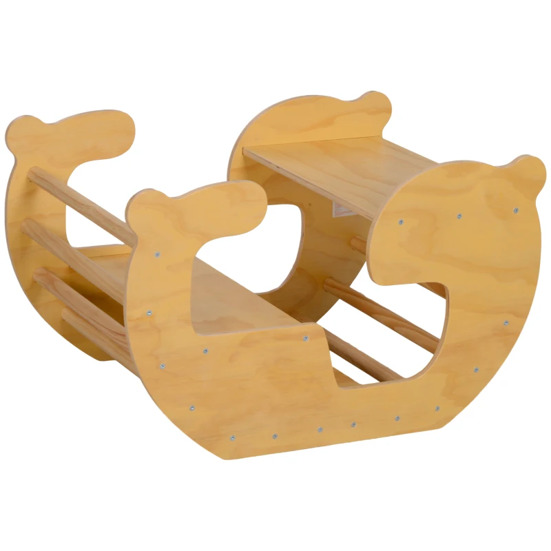 AIYAPLAY Arco de escalada infantil, mesa para brinquedos infantil 18-48 meses, design 2 em 1, carga máx. 50 kg, madeira natural