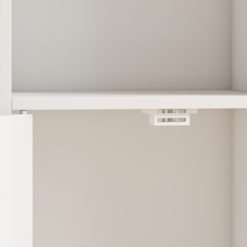 HOMCOM Bookcase, 6-Tier Shelf, 30 x 24 x 182 cm, Storage Unit with Cabinet and Adjustable Shelf, White