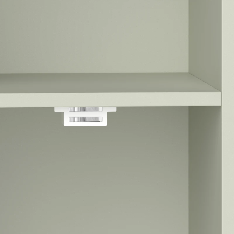 HOMCOM Bookcase Adjustable Shelf Bookshelf Anti-Tip Hardware 6-Tier Storage Cabinet Light Green