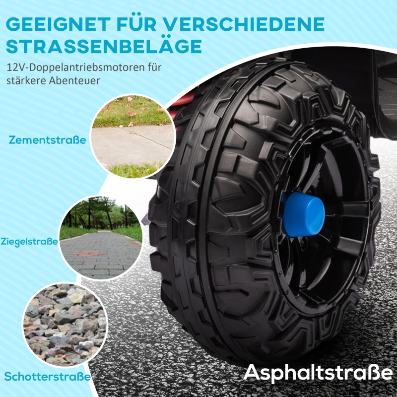 AIYAPLAY Elektrische kinderquad, Licht & Muziek, vering, 5 km/h, 50 Min. rijtijd, voor 3-5 jaar, Blauw