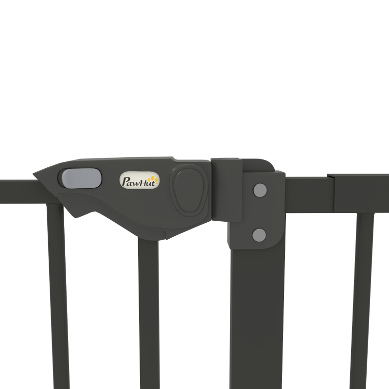 PawHut Barrière de sécurité animaux porte fermeture automatique système de double verrouillage sans perçage 3 extensions noir(m-12)