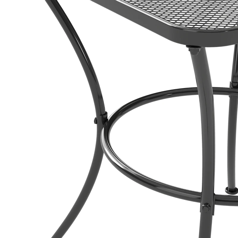Outsunny Tuin salontafel bijzettafel koffietafem terras metaal zwart