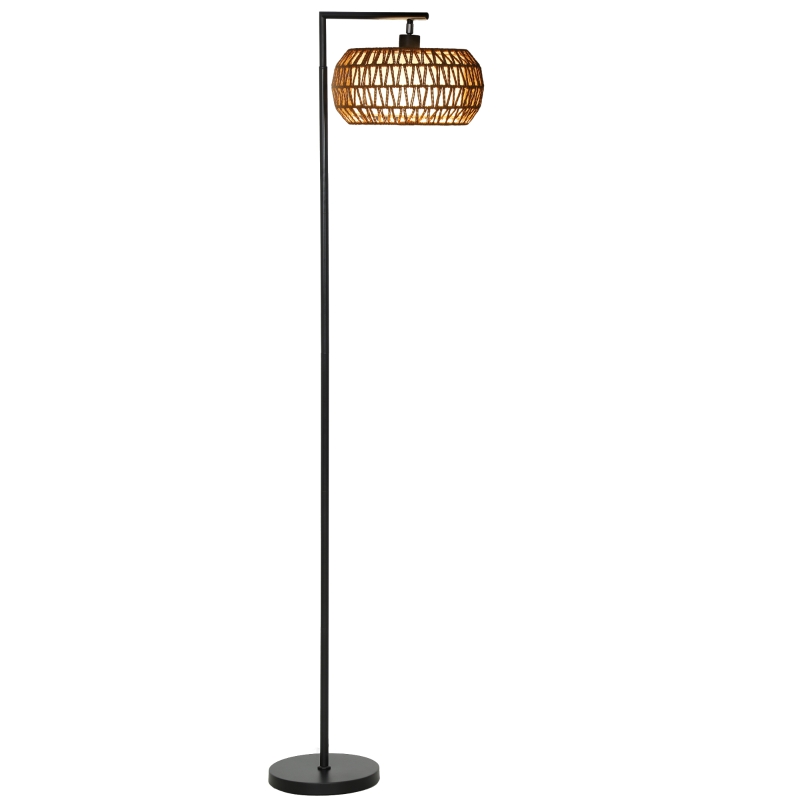 HOMCOM Boho Dimmable Floor Lamp - Black
