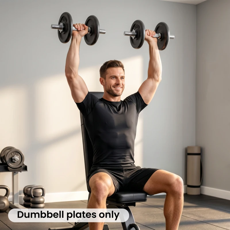 SPORTNOW Weight Plates Set, 1"/2.5cm Weight Disc Pair, 4 x 2.5kg Metal Dumbbell/Barbell Plates for Home Gym