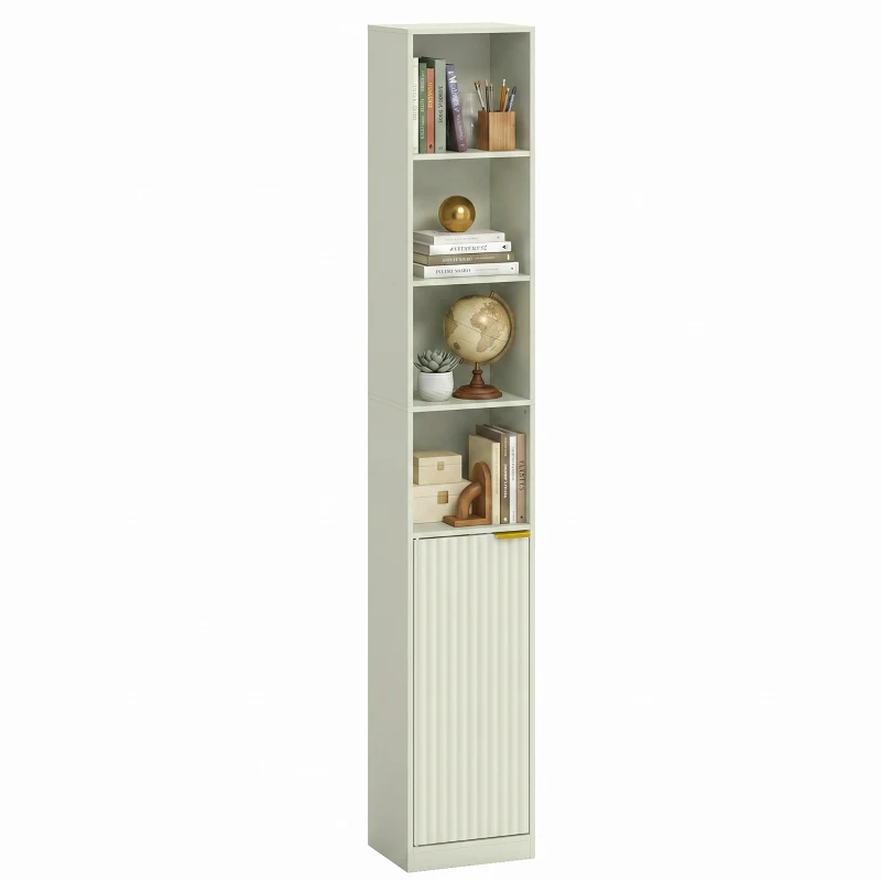 HOMCOM Bookcase Adjustable Shelf Bookshelf Anti-Tip Hardware 6-Tier Storage Cabinet Light Green