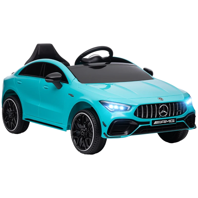 AIYAPLAY Kinder-elektrische auto, bestuurbaar met afstandsbediening, met transportrollen, LED-lichten, claxon, voor kinderen van 3-6 jaar, lichtblauw