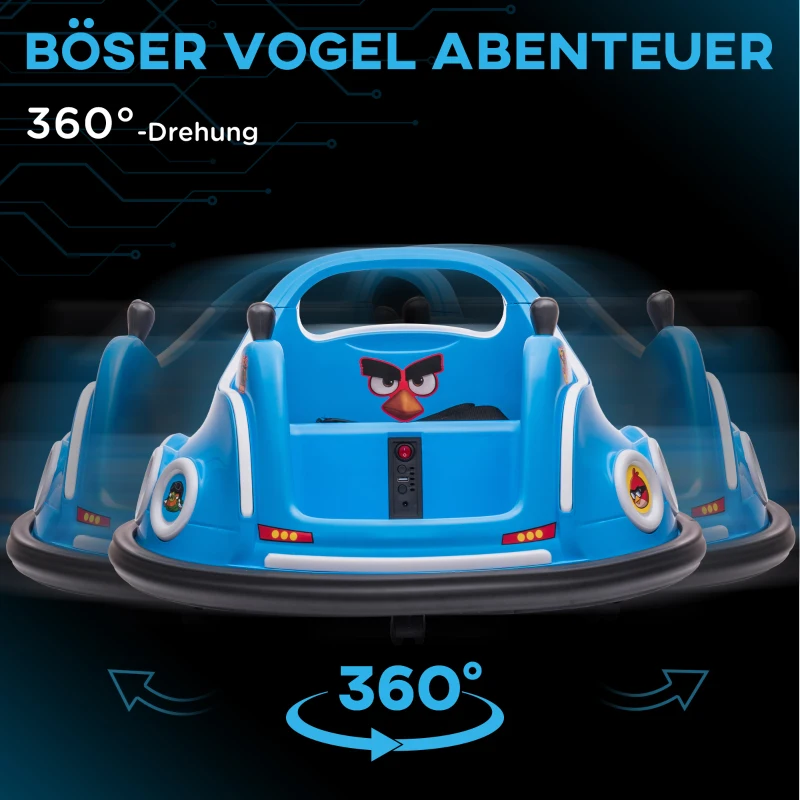 AIYAPLAY Kinder-autoscooter, 360°-draai, voor 3-5 jaar, met afstandsbediening, muziek, blauw