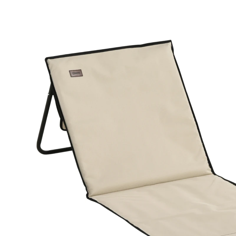 Outsunny Lot de 2 tapis de plage rembourré dossier inclinable multi-positions acier polyester beige