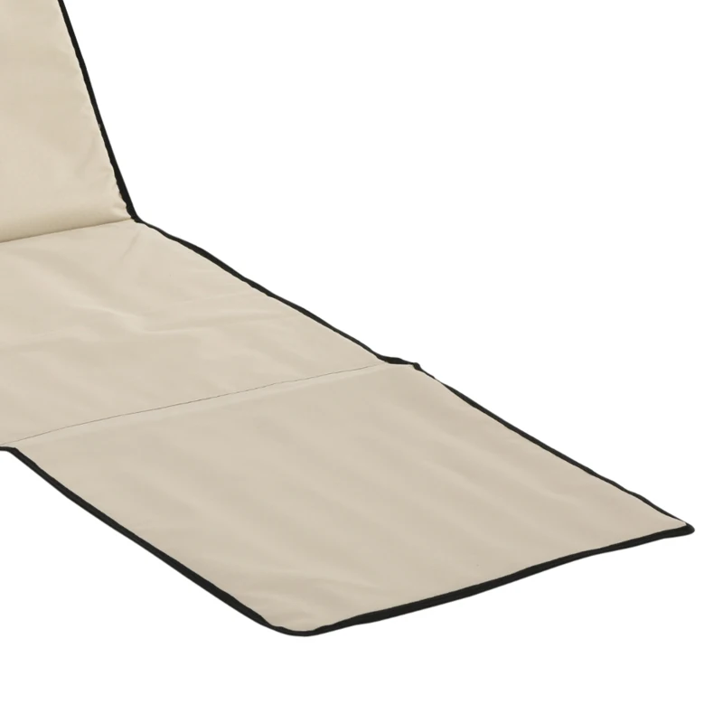 Outsunny Lot de 2 tapis de plage rembourré dossier inclinable multi-positions acier polyester beige